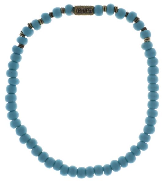 Konplott - Petit Glamour dAfrique - Blau, Antikmessing, Armband auf Gummiband
