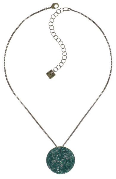 Konplott - Studio 54 - green, antique brass, necklace pendant