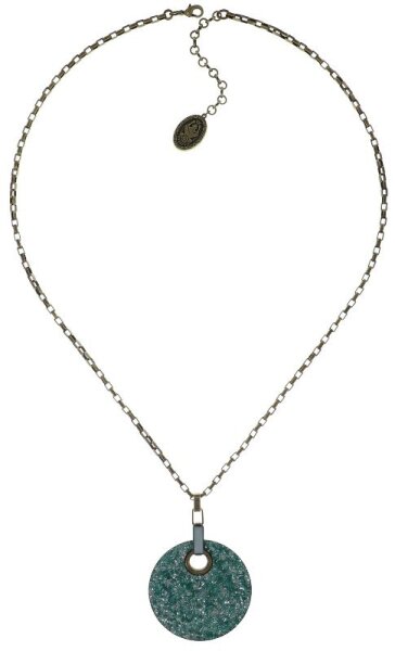 Konplott - Studio 54 - green, antique brass, necklace pendant, long
