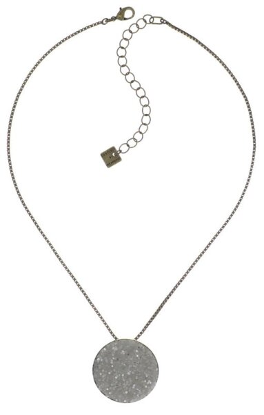 Konplott - Studio 54 - white, antique brass, necklace pendant