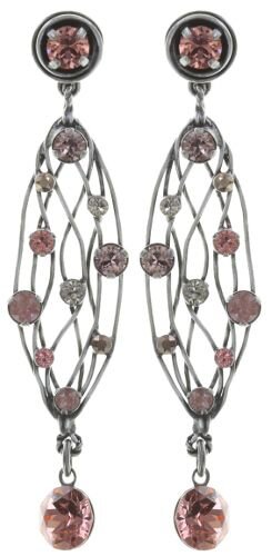 Konplott - Cages - beige, pink, antique silver, earring stud dangling