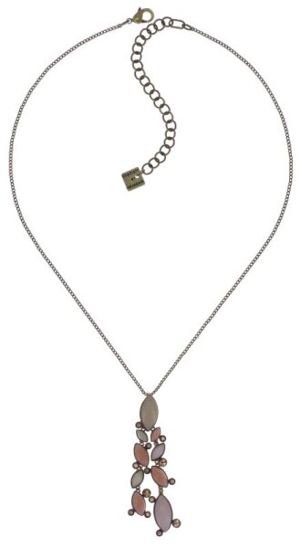 Konplott - Dance with Navette - beige, antique brass, necklace pendant