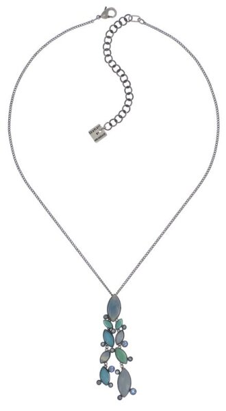 Konplott - Dance with Navette - light blue, antique silver, necklace pendant