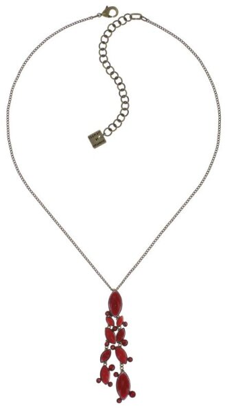 Konplott - Dance with Navette - red, antique brass, necklace pendant