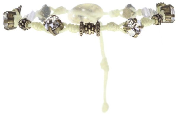 Konplott - Festival Bracelet - Pastel Multi, Kristal mit Silberschatten, Antikmessing, Armband Knoten