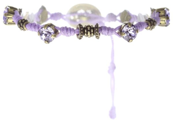 Konplott - Festival Bracelet - Pastel Multi, provonzalischer Lavendel, Antikmessing, Armband Knoten