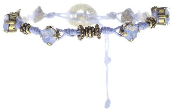 Konplott - Festival Bracelet - Pastel Multi , air blue opal, Antikmessing, Armband Knoten