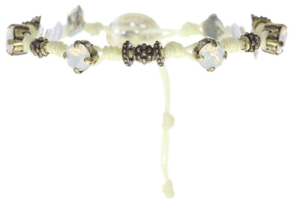 Konplott - Festival Bracelet - Pastel Multi , white opal, Antikmessing, Armband Knoten