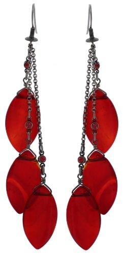 Konplott - Festival - dark red, antique silver, earring dangling