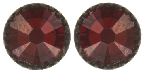Konplott - Black Jack - red, crystal royal red, antique silver, earring stud-flat