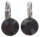 Konplott - Black Jack - black, jet hematite, antique silver, earring stud-flat