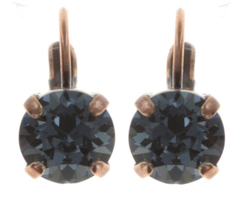 Konplott - Black Jack - black, jet hematite, antique silver, earring stud-flat
