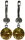 Konplott - Black Jack - Gelb, Sonnengelb, Antiksilber, Ohrringe mit Brisur - hängend