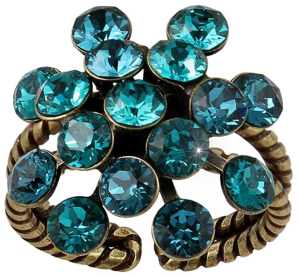 Konplott - Magic Fireball - blue, green, antique brass, ring