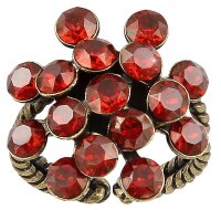 Konplott - Magic Fireball - red, antique brass, ring mini