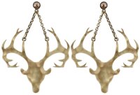 Konplott - The Deer - brass, antique brass, earring stud...