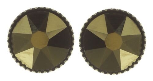 Konplott - Black Jack - beige, crystal dorado, antique brass, earring stud-flat
