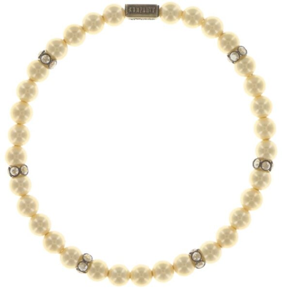 Konplott - Pirates in Paris - Beige, Creme, Antikmessing, elastisches Armband