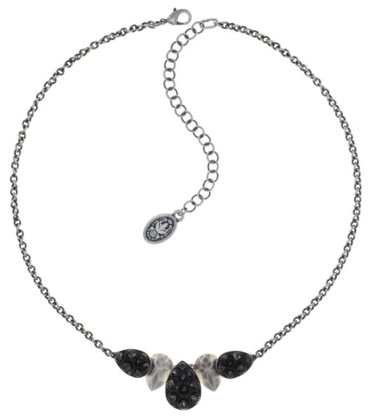Konplott - Tears of Joy - black jet, hematite, antique silver, necklace