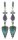 Konplott - Snow White - Blau, Grün, Antikmessing, Ohrringe mit Stecker und Hängelement