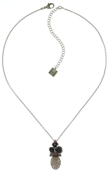 Konplott - They Call Me The White Rose - beige, antique brass, necklace pendant
