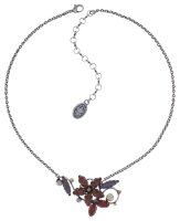 Konplott - Twisted Flower - brown, antique silver, necklace