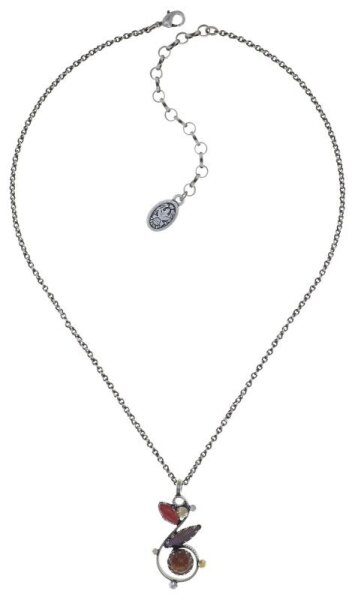 Konplott - Twisted Flower - brown, antique silver, necklace pendant