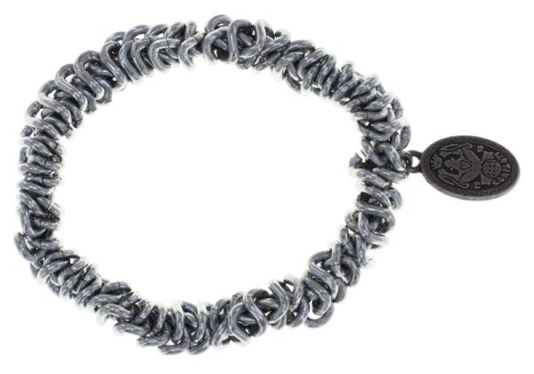 Konplott - Bead Snakes - dark grey, antique silver, bracelet elastic