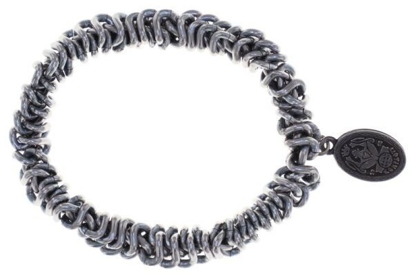 Konplott - Bead Snakes - dark grey, antique silver, bracelet elastic