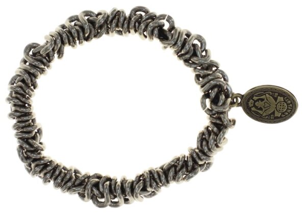 Konplott - Bead Snakes - brown, antique brass, bracelet elastic