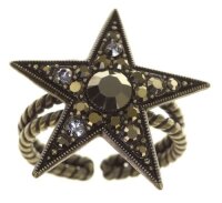 Konplott - Dancing Star - brown, antique brass, ring
