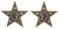 Konplott - Dancing Star - brown, antique brass, earring stud