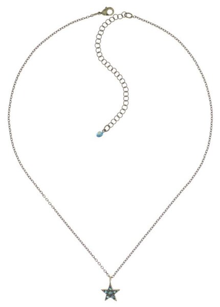 Konplott - Dancing Star - blue, antique brass, necklace pendant