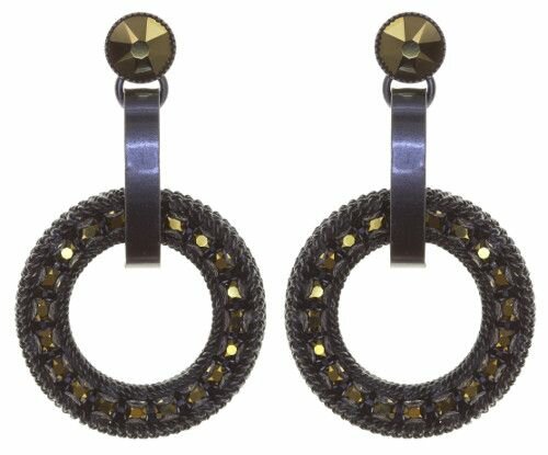 Konplott - Rock n Glam - Schwarz, Gun Metal, Ohrringe mit Stecker