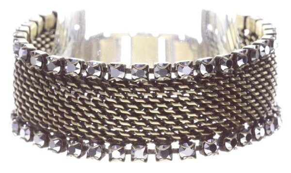 Konplott - Rock n Glam - grey, crystal lt.chrome, antique brass, bracelet