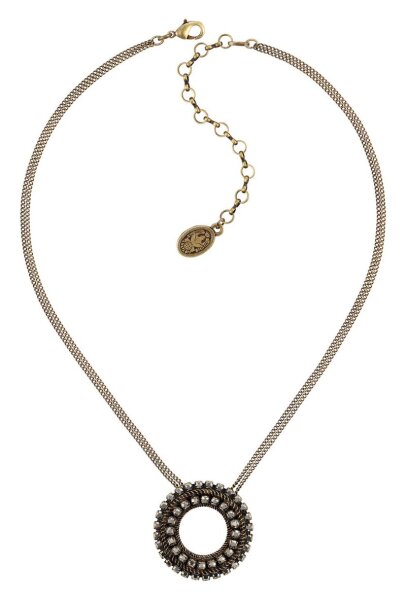 Konplott - Rock n Glam - grey, crystal lt.chrome, antique brass, necklace pendant