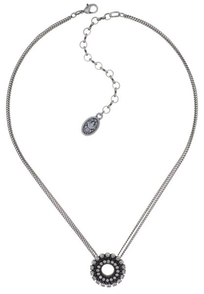 Konplott - Rock n Glam - white, crystal, antique silver, necklace pendant
