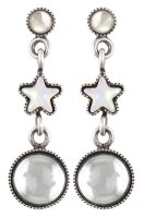 Konplott - Sterntaler - white, antique silver, earring...