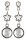 Konplott - Sterntaler - white, antique silver, earring stud dangling