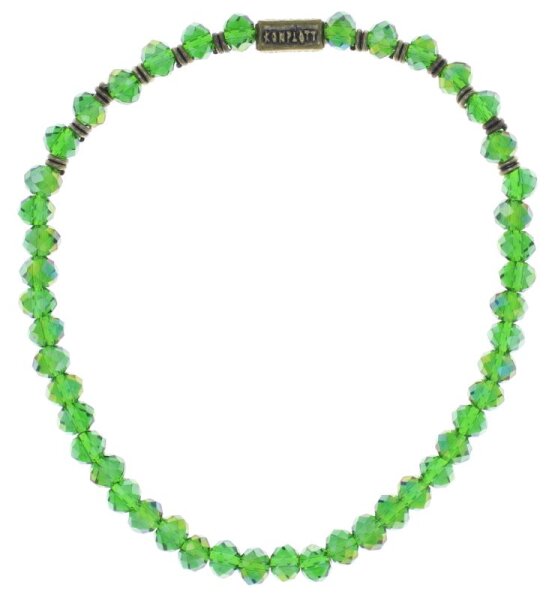 Konplott - Petit Glamour dAfrique - green, antique brass, bracelet elastic