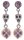 Konplott - Pirates in Paris - pink, Light amethyst, antique silver, earring stud dangling