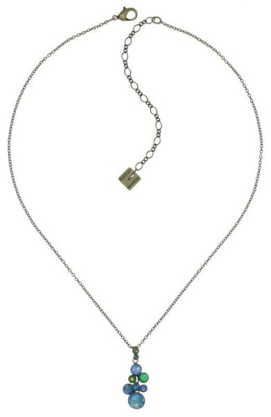Konplott - Water Cascade - blue/green, antique brass, necklace pendant