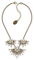 Konplott - Geisha - white, Light antique brass, necklace