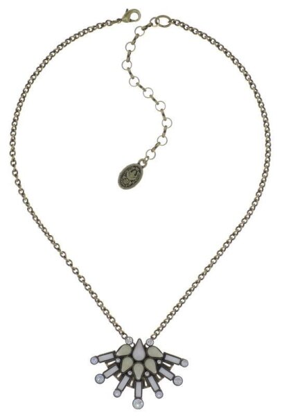 Konplott - Geisha - white, Light antique brass, necklace pendant
