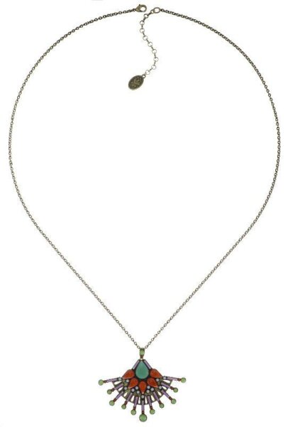 Konplott - Geisha - multi, Light antique brass, necklace pendant, long