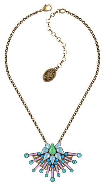 Konplott - Geisha - blue/green, Light antique brass, necklace pendant