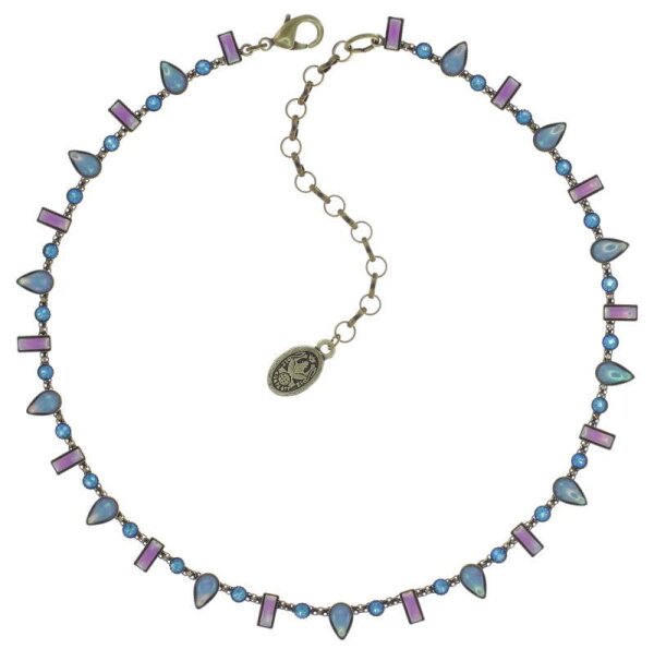 Konplott - Geisha - Blau, Grün, helles Antikmessing, Halskette