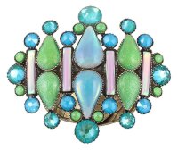 Konplott - Geisha - blue/green, Light antique brass, ring