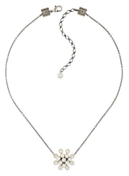 Konplott - Magic Fireball - Weiß, Crystal lt.grey, Antiksilber, Halskette mit Anhänger