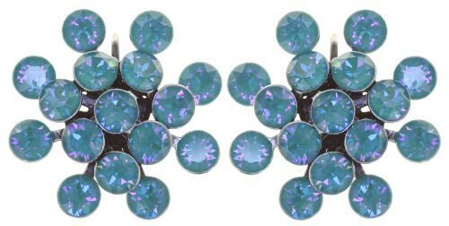 Konplott - Magic Fireball - blue/green, Crystal laguna, antique silver, earring eurowire